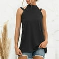 thumbnail image 3 of Scyoekwg Tank Tops for Women Crewneck Slim Tank Tops Suspenders Summer Comfy Sling Casual Dressy Blouse Solid Color Sleeveless Blouses (Black,XL), 3 of 6