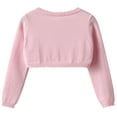 thumbnail image 2 of HWJAD Long Sleeve 3D Flower Bolero Shrug for 1-14Y Girls Toddler Kids One Button Closure Cardigan Knit Sweater Cropped Cover Up Coat, 2 of 8