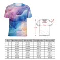 thumbnail image 2 of Purple Blue And Gold Wave Women's T-Shirt Short Sleeve T Shirts Tops Tee Ladies Loose T, 2 of 6