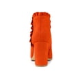 thumbnail image 5 of BLISSFUL STEP Women's Ankle Boots Pointed Toe Zip-Up Block Heel Orange 8, 5 of 8