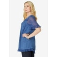 thumbnail image 3 of Roaman's Women's Plus Size Acid Wash Tunic, 3 of 4