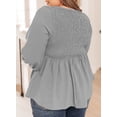 thumbnail image 6 of ZKESS Plus Size Peplum Blouses for Women Round Neck Long Sleeve Babydoll Tops, 6 of 6