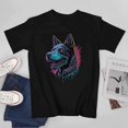 thumbnail image 3 of Wolf T-shirt Wolf Unisex T-shirt Unisex tees Casual Cotton Colorful Printing, 3 of 5