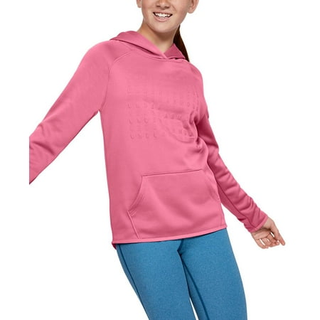 Under Armour Girl's Fleece Branded Hoodie Pink Size X-Large