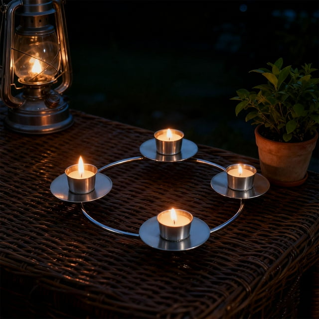 Portavelas redondo para velas cónicas, soporte para velas de corona de Adviento, decoración de mesa, anillos para velas para decoraciones de mesa