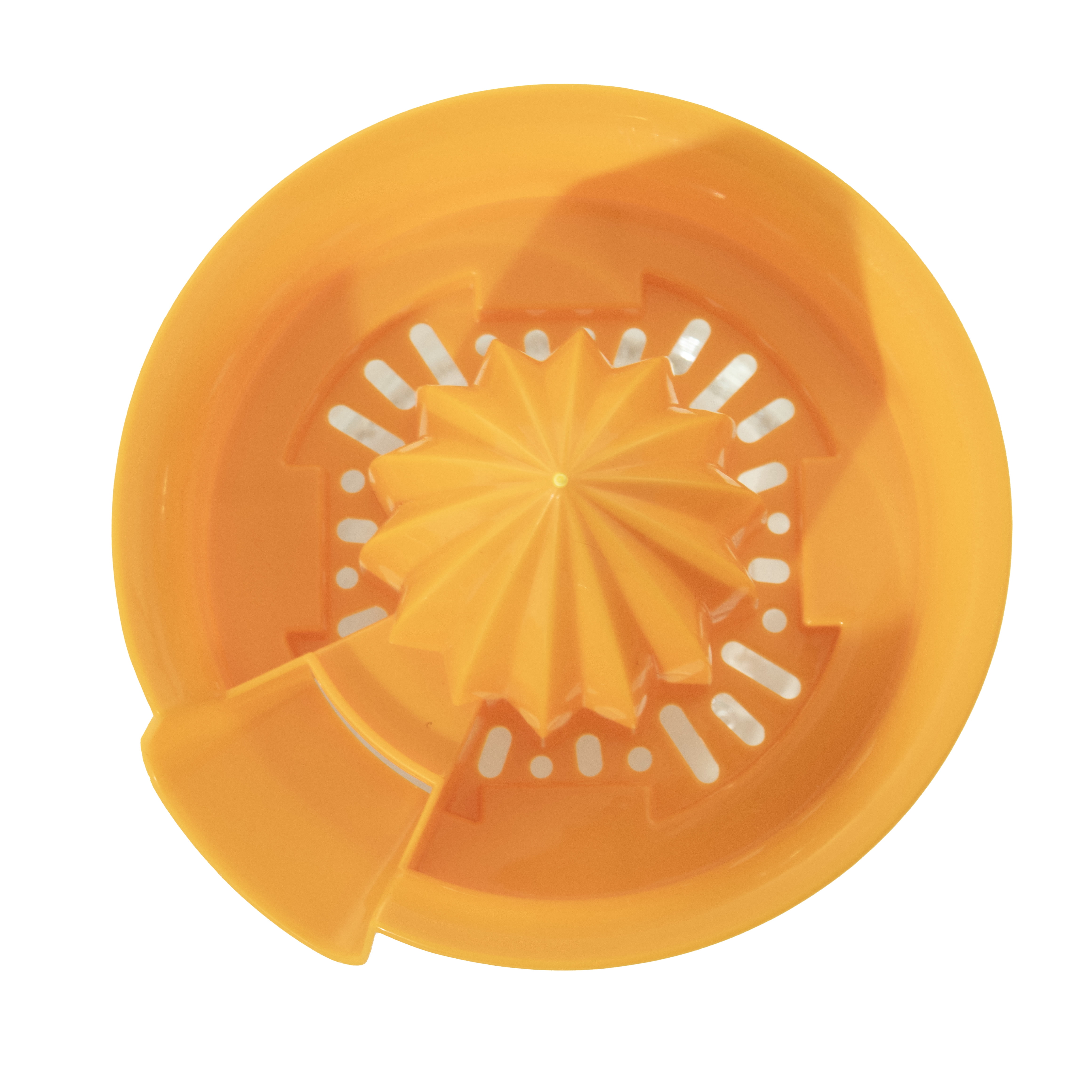 Mainstays 10 Ounce Top Glass and Plastic Citrus Juicer Orange