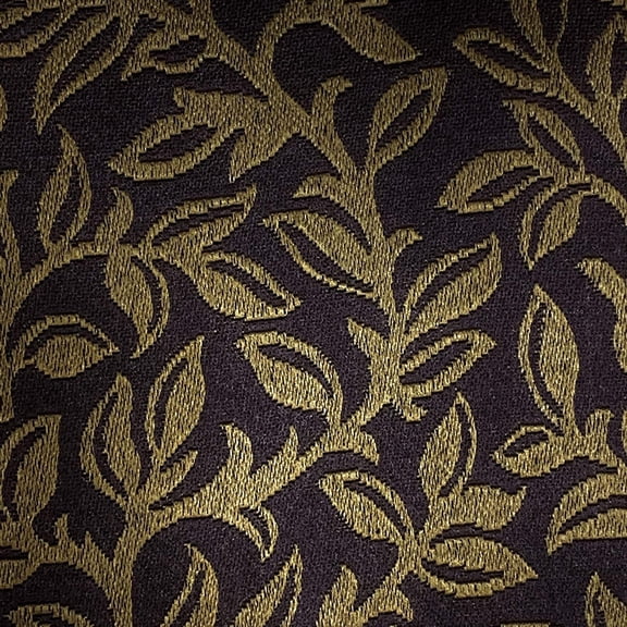 Decora Furnishings Leaves Design Jacquard Material Polyester-Cotton Fabric Blend for Upholstery, Window Treatments, Craft - Width 54 inches - Fabric by The Yard (Brown)