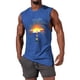 thumbnail image 1 of Camiseta sin mangas de cuello redondo para hombre, informal, a la moda, con estampado, deportiva, de poliéster, 1 of 5