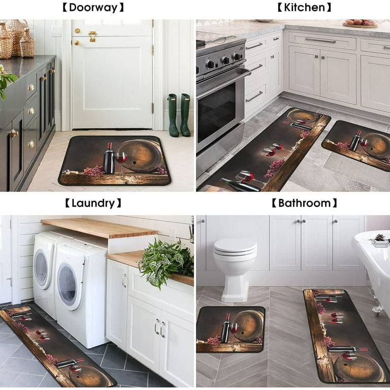 Christmas Kitchen Rugs And Mats, Non Skid Washable Absorbent