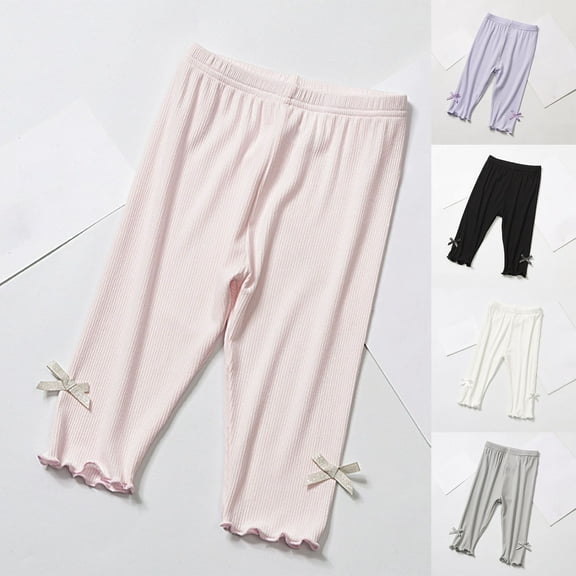 Htigea Little Girls Leggings Leggings Comfortable Stretchy Soft Leggings Tights Pants Kids Clothes Bowknot Black,11 Years