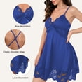 thumbnail image 6 of LWP Women Nightgown Sexy Sleepwear V-neck Modal Babydoll Lace Chemise Lingerie Lounge Dress, 6 of 8