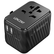 LENCENT Universal Travel Plug Adapter,International European Plug Power Adapter worldwide with 3 C&2 USB Ports Wall Charger Worldwide Travel for US EU UK (Type C/G/A/I)