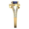 thumbnail image 3 of Halo Engagement Ring for Women - 1.49ct Simulated Blue Sapphire in 18K Yellow Gold Promise Ring, 3 of 6