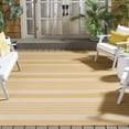 thumbnail image 2 of Safavieh Courtyard Caroline Striped Indoor/Outdoor Area Rug, Gold/Beige, 6'7" x 6'7" Square, 2 of 10