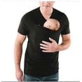 thumbnail image 1 of Men's Baby Strap Shirt, V Neck Short Sleeve Kangaroo T Shirt, Comfortable Breathable Cotton Kangaroo Shirt for dad and Baby, 1 of 1