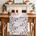 thumbnail image 2 of Table Runner 48 Inches Long for Kitchen Dining, Red Flowers Dresser Scarf Farmhouse, Dining Table Decorations for Wedding/Parties, Modern Minimalism Spring Botanical Floral 13 x 48 In, 2 of 8