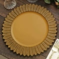 thumbnail image 6 of Efavormart 6 Pack | 13" Matte Mustard Yellow Sunflower Plastic Dinner Charger Plates, Disposable Round Serving Trays, 6 of 11
