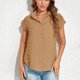 thumbnail image 2 of Blusa superior de la camisa de la rebeca del botón de la manga corta de la gasa del verano de la manera atractiva ocasional de las mujeres OAVQHLG3B Store lin121212, 2 of 4
