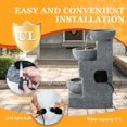 thumbnail image 5 of Haverchair 21.9" Outdoor Water Fountain with LED Lights, 4-Tier Bowl and Stacked Stones Garden Fountain, Modern Cascading Waterfall Fountains for Garden, Patio, Backyard, Porch and Home Decor, 5 of 8