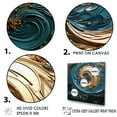 thumbnail image 4 of Designart "Majestic Motion In Teal I" Abstract Spirals Picture Framed Canvas Art Print, 4 of 5