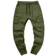 thumbnail image 5 of AnuYalue Men's Cargo Pants Drawstring Outdoor Casual Tapered Sweatpants Stretch Skinny Fit Jogger Sweatpants Army Green, 5 of 5