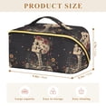 thumbnail image 4 of FORMRS Makeup Bag Travel Cosmetic Organizer for Women Fold Flat Zipper Pouch with Handle, Skeleton with Flowers Pattern, 4 of 8