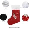 thumbnail image 3 of Red Christmas Stockings Custom V Christmas Presonalized Large Stocking Sock, Set of 1 Xmas Party Winter Decor Candy Bag Family Holiday Gift, 17.7 Inch, 3 of 7