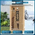 thumbnail image 4 of Sunmthink Full Spectrum Infrared Sauna ， 1-Person Home Sauna 850W Hemlock Wood Spa with Resonance Speaker & Tempered Glass, 4 of 9
