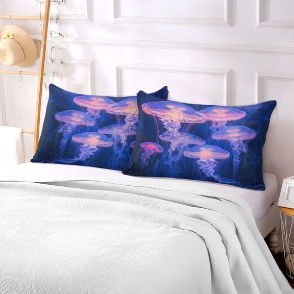 Pillow Case Plush Pillow Purple Jellyfish Case standard size/King size/Queen size Bed Pillow Pillowcases