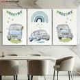 thumbnail image 3 of [2D Flat] 3pcs Frameless Decorative Canvas Print Set, 2D Flat Blue Car Nursery Art, Cute Kids' Bedroom Wall Decor, Fun Playroom Theme, Newborn Boy Gift for First Birthday, Suitable for Home, Bedroom, 3 of 4