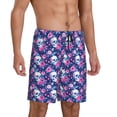 thumbnail image 2 of Fotbe Skull Flower Pantalones Cortos de Pijama para Hombre, Ropa de Dormir, Pantalones de Pijama Cortos para Hombre-Large, 2 of 6
