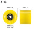 thumbnail image 2 of Unique Bargains Roues de Longboard 60 mm avec Roulements ABEC-9 Roues de Rue pour Planches à Roulettes Cruiser 80 A, Noir Jaune Lot de 4, 2 of 4