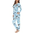 thumbnail image 2 of Renewold Women's Pajama Long Sleeve Sleepwear 2 Piece Pajamas Set Soft Comfortable Pj Animated Cow Print Lounge Sets Daily Indoor Yoga Sweatpants Size 3XL, 2 of 5