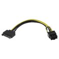 thumbnail image 1 of Cable De Alimentación Pci-E De 8 Pulgadas Y 15 Pines Sata Macho A 8 Pines (6+2) Para Tarjeta Gráfica, 1 of 5