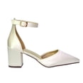 thumbnail image 3 of XY London Womens Bronte Strappy Pointed Medium Block Heel Court Shoes, 3 of 4