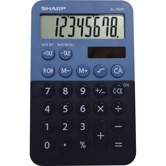 Sharp Calculators 8 Digit Desktop Calculator - Blue (EL-760RBBL)