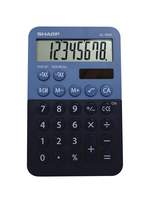 Sharp Calculators 8 Digit Desktop Calculator - Blue (EL-760RBBL)