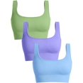 thumbnail image 1 of SURJDE Women's 3 Piece Medium Support Tank Top Ribbed Seamless Removable Cups Workout Exercise Sport Bra, 1 of 3