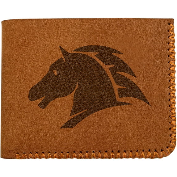 Men's Horse Abstract -3 Handmade Natural Genuine Pull-up Leather Wallet