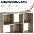 thumbnail image 5 of HYJY 9 Cube Open Shelf Bookcase, 3 x 3 Storage Organizer Shelf with 5 Removable Back Panels Wood Bookshelf System Display Rack for Home, Office, Bedroom, Living Room, Oak, 5 of 13