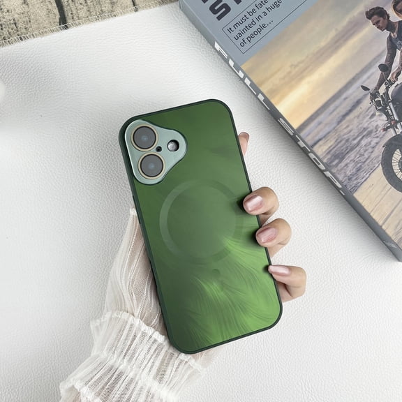Magnetic Case for iPhone 13 Phone Case for Women/Men, Shockproof Luxury Metallic Luster Design with Full Camera Lens Protector, Compatible with Magsafe Case for iPhone 13,Green