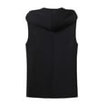 thumbnail image 2 of lkfuzj Men's Casual Hooded Vest Lightweight Sleeveless Hooded Jacket Fitness Vest Stylish Men's Vest Tops Cool Men's Tank Blouses Clothing -Black, 2 of 3