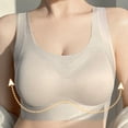 thumbnail image 5 of Zpanxa Wireless Bras for Women Seamless Padded Wide Straps Breathable Everyday Tank Bra Gray 38BC, 5 of 5