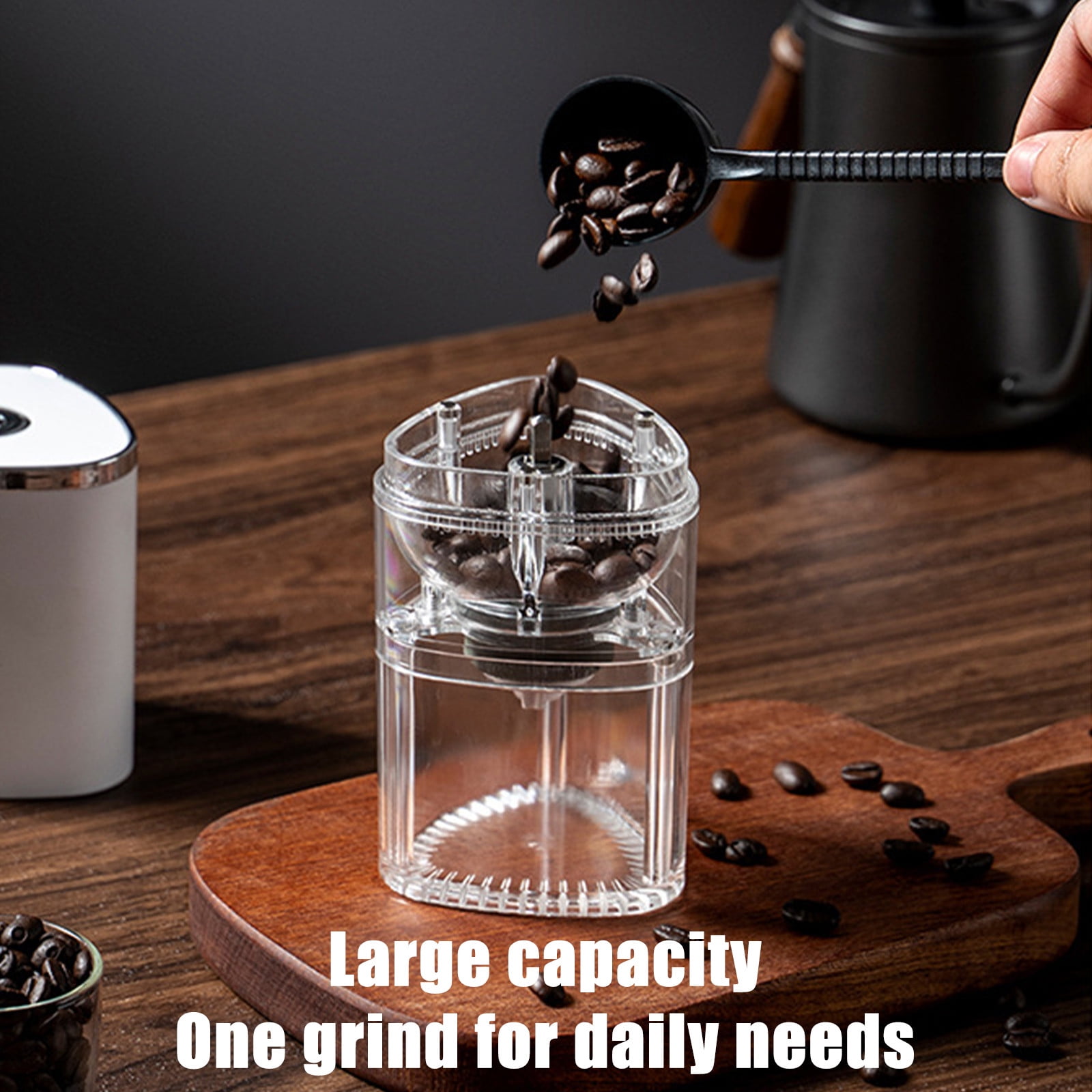 Manual Coffee Bean Grinder Usb Charging Mini Portable with Adjustable Thickness, 5 Gears for Home Office Travel, Stainless Steel Coffee Grinder