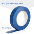 thumbnail image 2 of Blue Painters Tape- 6 Packx1 Inchx55 Yards, Crepe Paper Masking Tape, 2 of 6