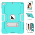 thumbnail image 6 of Allytech iPad Air 2 Case, iPad A1566/A1567 Kids Proof Case, Apple iPad Pro 9.7 Case, Three Layer Shockproof Rugged Armor Defender Protective Case Cover with Kickstand (Aqua/Gray), 6 of 8