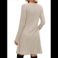 thumbnail image 4 of Vestido de Larga para Mujer, Cuello Redondo, Cintura Alta, Túnica con Bolsillos Albaricoque XL, 4 of 6