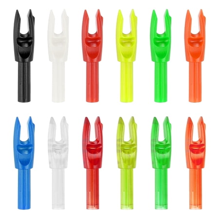 Archery Arrows Nocks 4.2mm 12 Pack Plastic Insert Arrow Nocks for Hunting Shooting Recurve Bow Multicolor