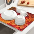 thumbnail image 6 of Uemuo Autumn Leaf Pattern Dish Drying Mat,16*18 inch Absorbent Dish Drainer Kitchen Counter,Large Size Dish Drying Pad for Countertops,Sinks,Draining Racks, 6 of 6