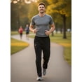 thumbnail image 4 of Men's Running Pants Lightweight Joggers Athletic Pants with Zipper Pockets Black L, 4 of 8